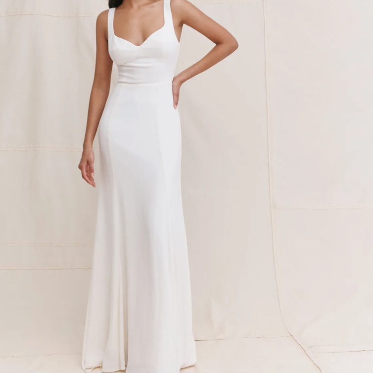Reformation Ivory Maxi Dress With Square Neckline